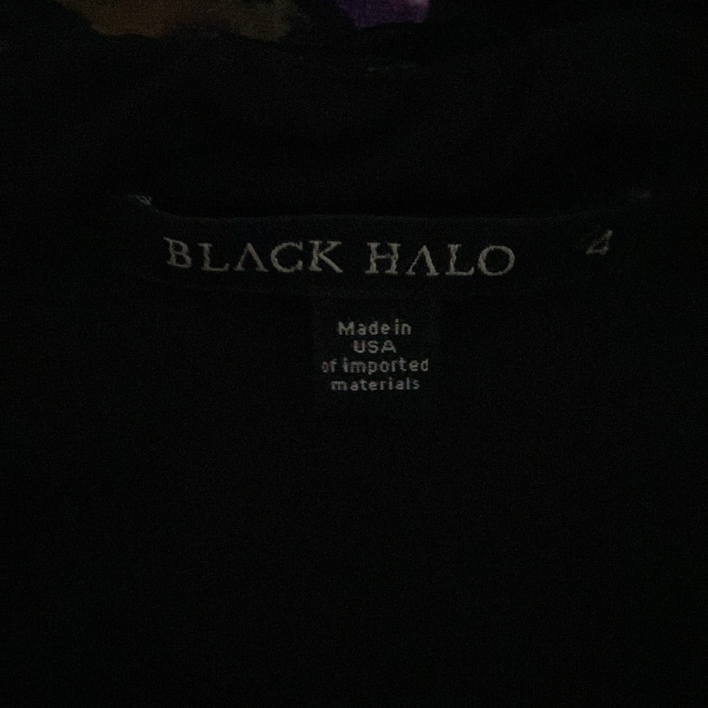Floral velvet cocktail dress- Black Halo - Picture 5 of 6